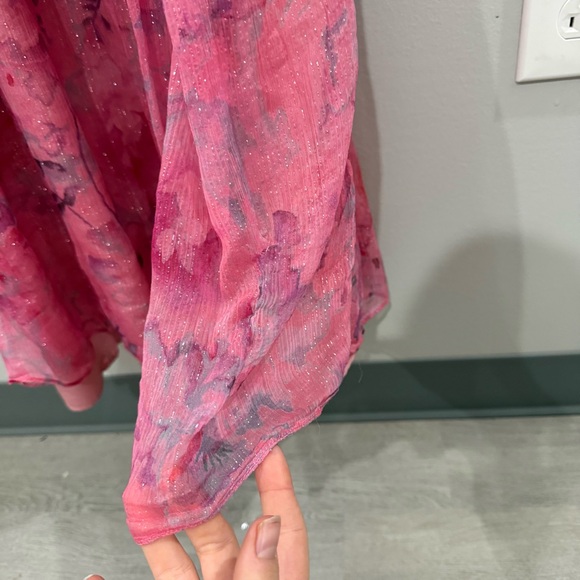 BHLDN Dress Iris One Shoulder Cutout in Pink Floral - Picture 6 of 9